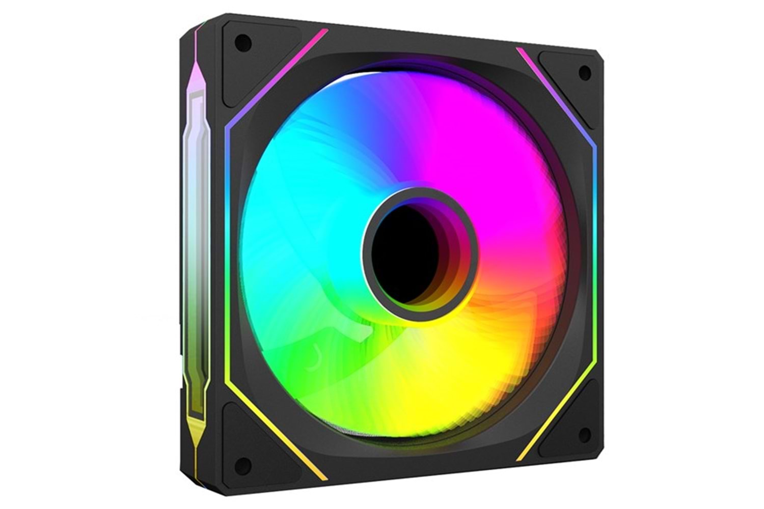 RAMPAGE 7C-120S Double Ring Aynalı ARGB Siyah Kasa Fanı