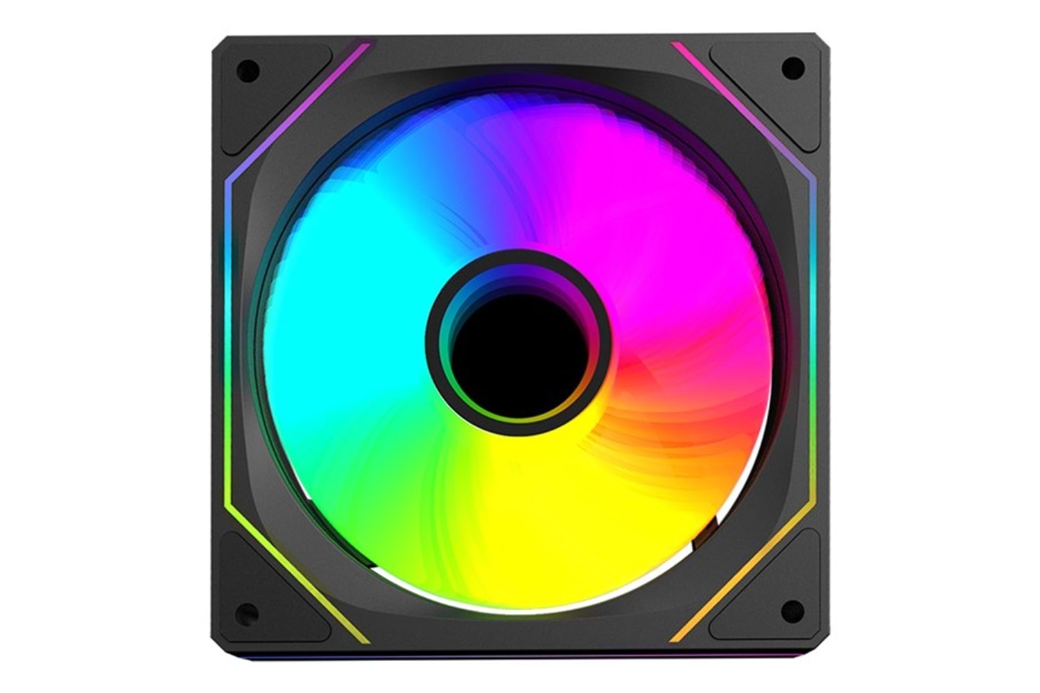 RAMPAGE 7C-120S Double Ring Aynalı ARGB Siyah Kasa Fanı