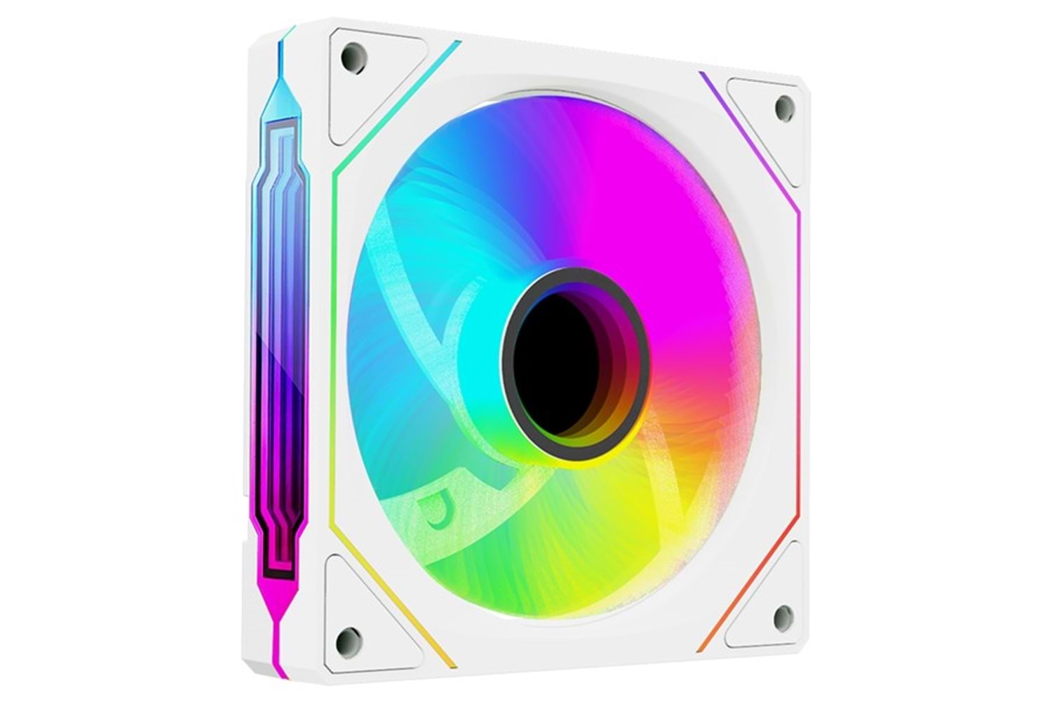 Rampage 7C-120B 120*120*25mm Double Ring Aynalı ARGB Beyaz Kasa Fanı