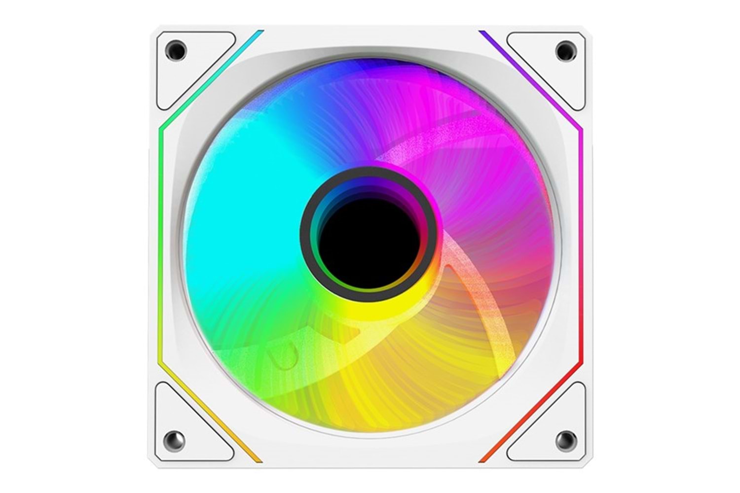Rampage 7C-120B 120*120*25mm Double Ring Aynalı ARGB Beyaz Kasa Fanı
