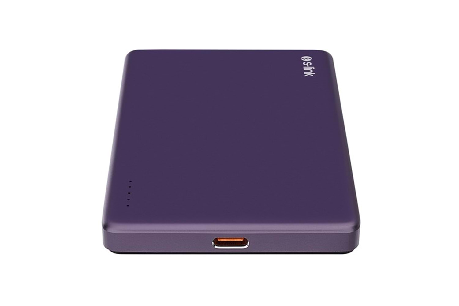 S-LINK MG105 5000mAh PD20W Magsafe 15W Kablosuz Type-C Mor Taşınabilir Metal Şarj Cihazı Powerbank