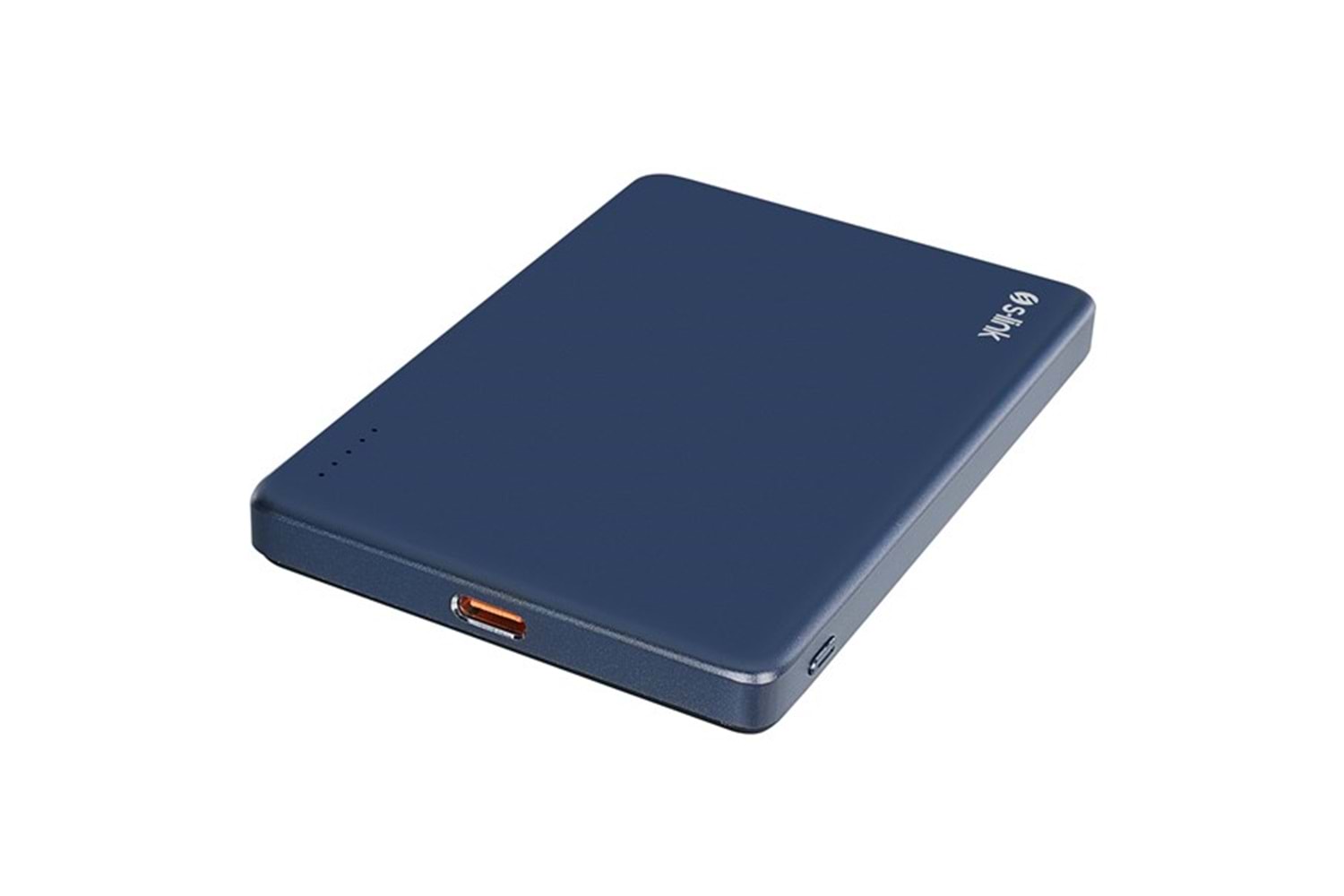 S-LINK MG105 5000mAh PD20W Magsafe 15W Kablosuz Type-C Mavi Taşınabilir Metal Şarj Cihazı Powerbank