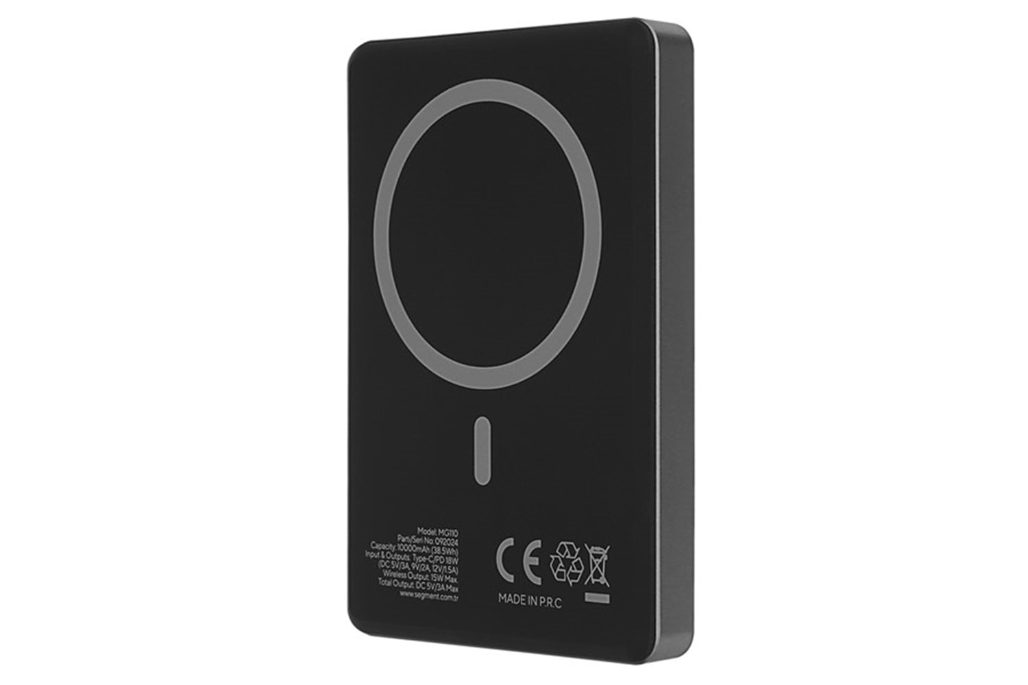 S-LINK MG110 10000mAh PD20W Magsafe 15W Kablosuz Type-C Gri Taşınabilir Metal Şarj Cihazı Powerbank