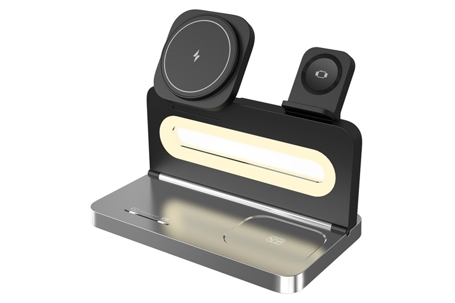 S-LINK SW-CWF120 Telefon Kulaklık Akıllı Saat 15W 3 'in 1 Magsafe Siyah Kablosuz Şarj Cihazı