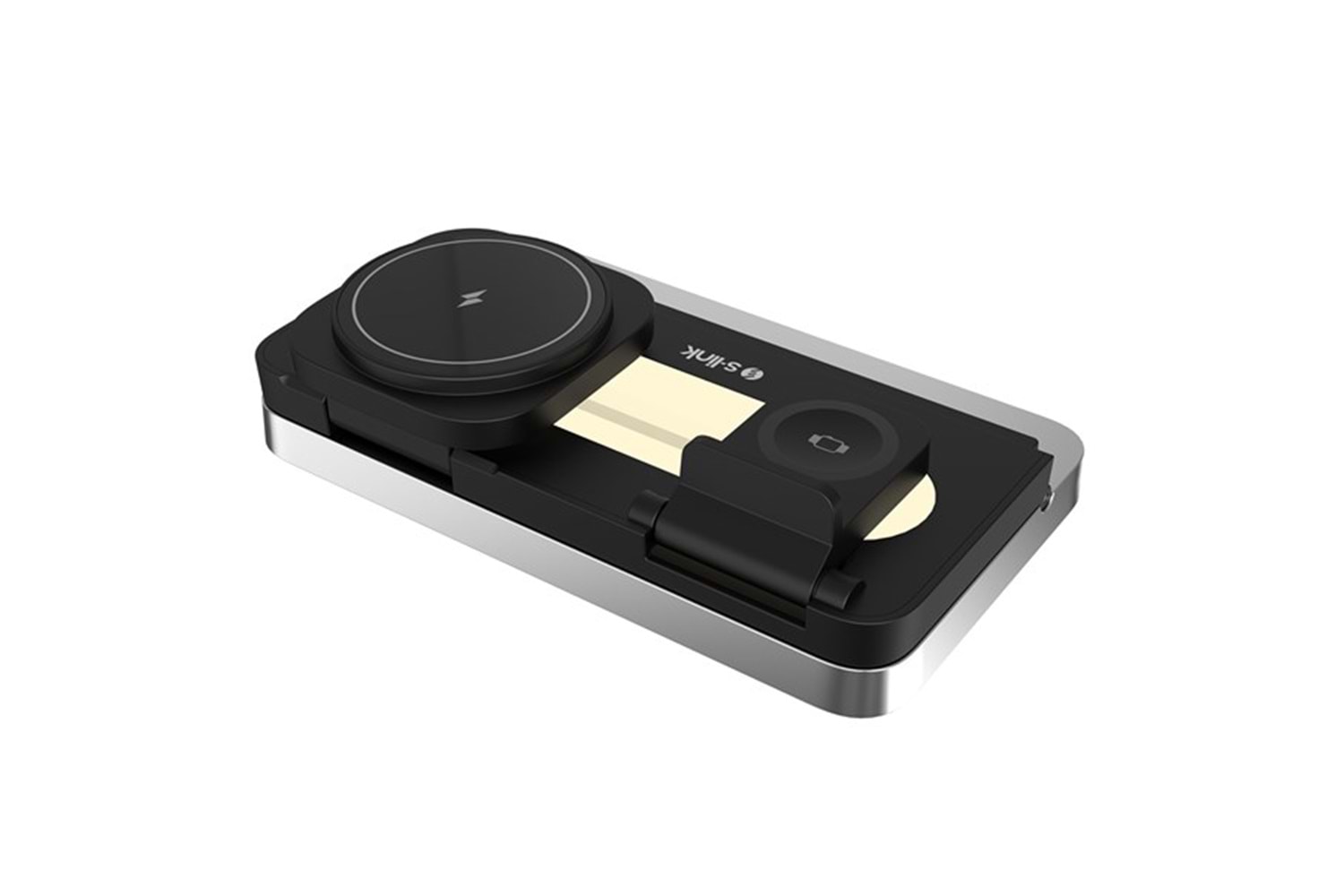 S-LINK SW-CWF120 Telefon Kulaklık Akıllı Saat 15W 3 'in 1 Magsafe Siyah Kablosuz Şarj Cihazı
