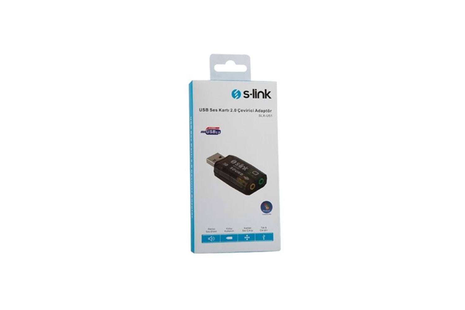 S-link SLX-U51 Usb Ses Kartı 2.0 Çevirici Adaptör