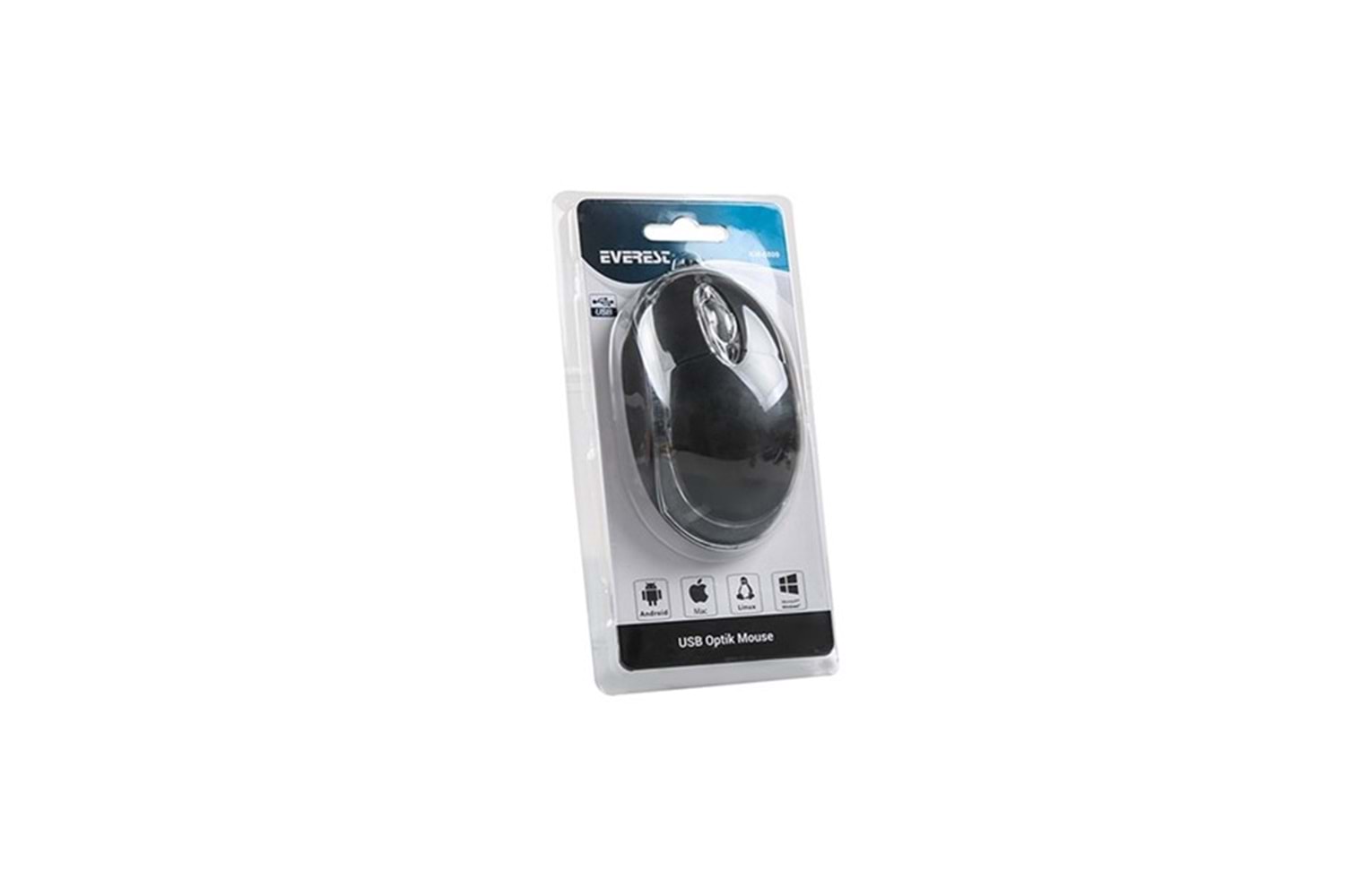 Everest KM-6809 Usb Siyah Mavi Işıklı Optik Mouse