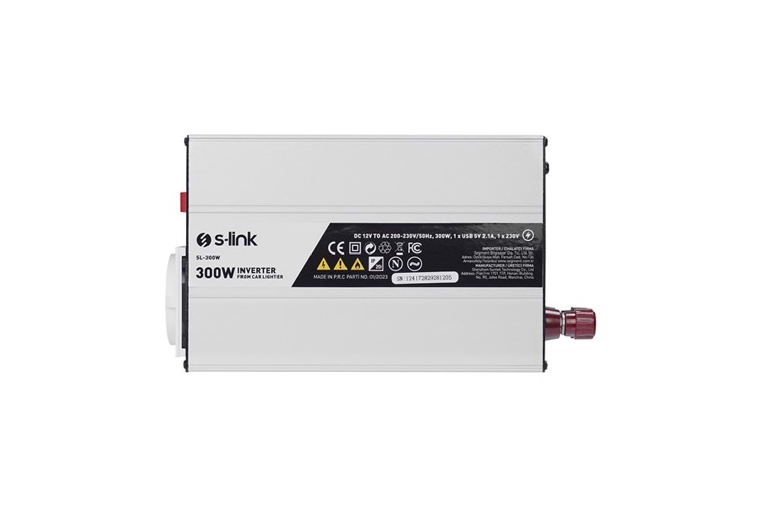 S-LINK SL-300W 300W DC12V-AC230V Çakmaktan Power Inverter