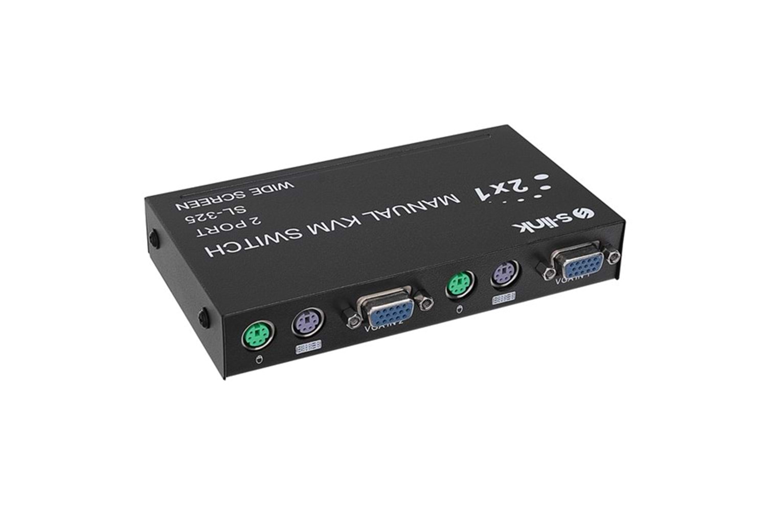 S-LINK 2port SL-325 VGA+PS2 1.8m M/M Kablolu Manuel Kvm Switch