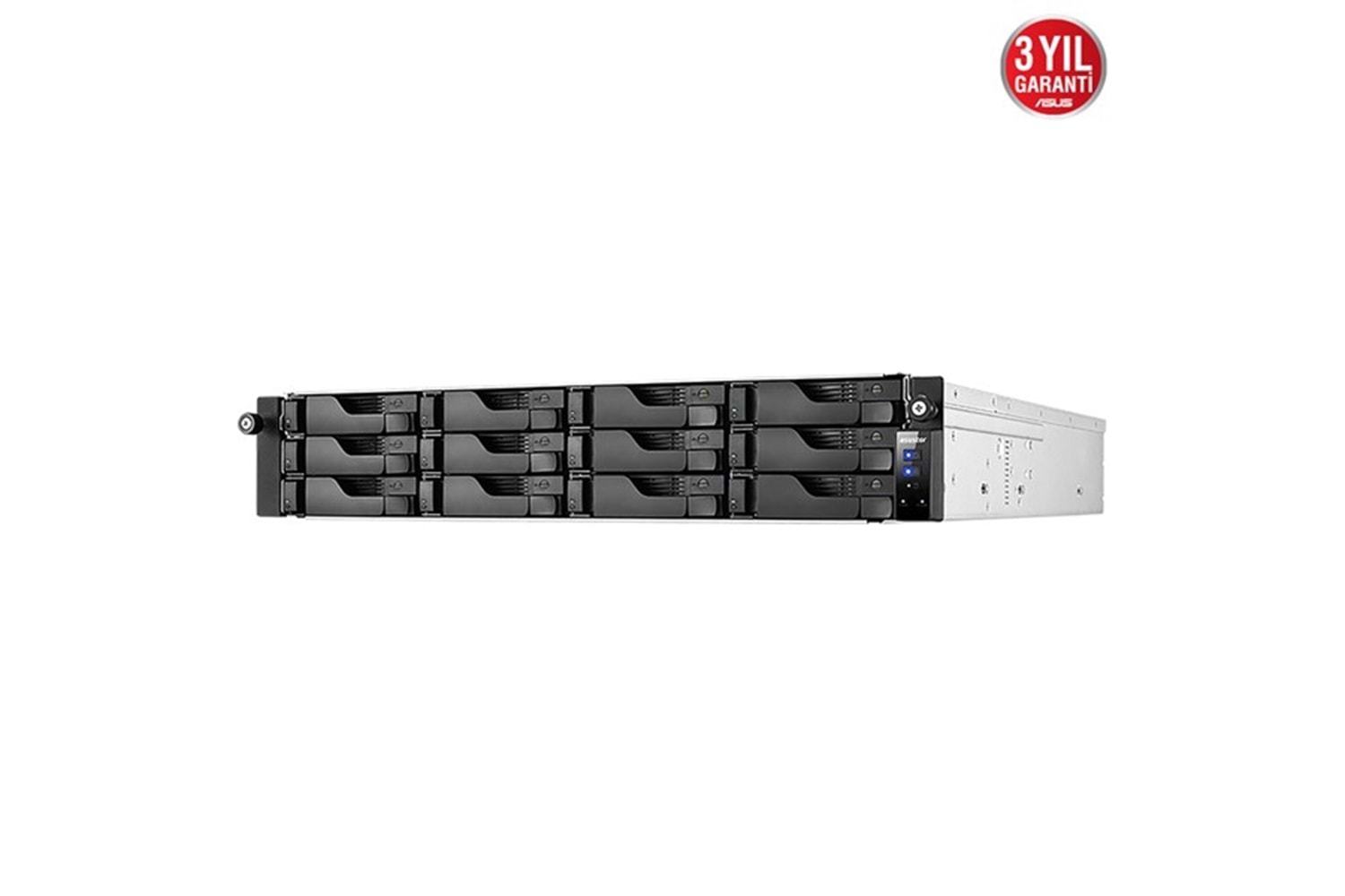 ASUSTOR AS6512RD-16GB ATOM QC C3538-16GB RAM-12-diskli RACK NAS SUNUCU