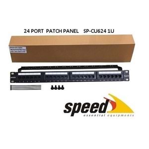 SPEED 1U 24port Cat6 Utp Patch Panel + Kablo Düzen SP-CU624