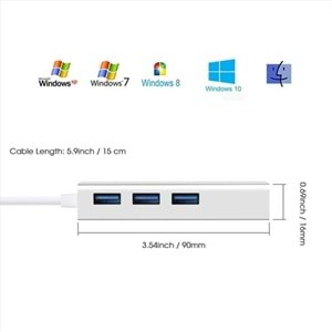 CODEGEN CDG-CNV41 Gigabit 1port USB 3.0 Ethernet,3x USB Çoklayıcı