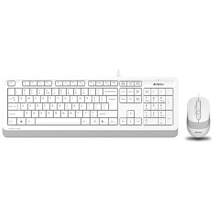 A4 TECH F1010 USB Q Trk Optic Mouse Beyaz/Gri Standart Klavye - Mouse Set
