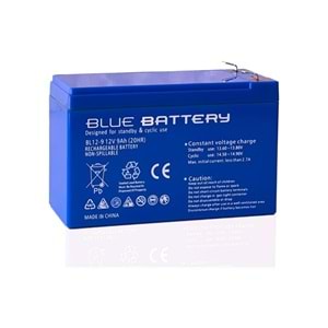 BLUE 12v 9amper BL12-9 Kuru Tip Akü TSE Belgeli