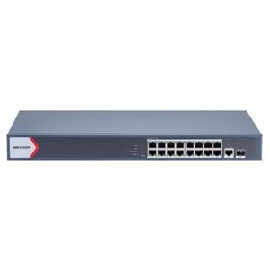 HIKVISION 16port 130w FULL PoE DS-3E1518P-EI/M GIGABIT 1X-UPLINK,1XSFP Yönetilemez Switch Rack Mount