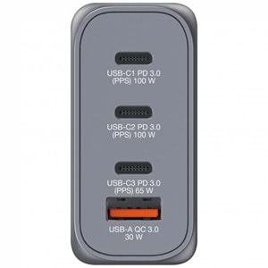 VERBATIM GNC-100 100W 4-Bağlantı Noktalı GaN Duvar Şarj Cihazı