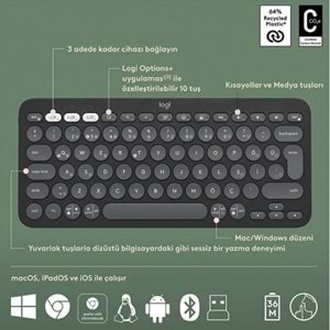 LOGITECH Q TR PEBBLE KLAVYE VE MOUSE SET 920-012245