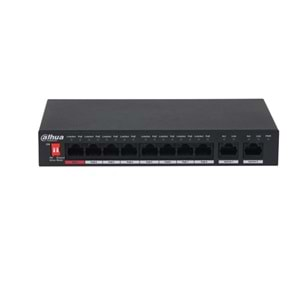 DAHUA 8port 96w FULL PoE DH-PFS3010-8ET-96 10/100 2X-Gigabit Yönetilemez Switch	