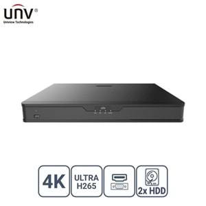 UNV 16kanal NVR302-16S2 2-diskli H265+ Nvr Kayıt Cihazı