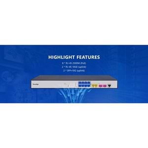 FOREDGE 8port POE PS3008XGPSH 8-2.5 GBE/2-10 GBE 2-10GBE SFP 250W LAYER3 YÖNETİLEBİLİR SWITCH