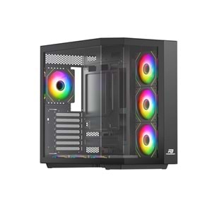 POWERBOOST 750W 80 BRONZE Seaview PBA4375B Gaming Mid-Tower PC Kasası Siyah