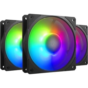 COOLERMASTER MOBIUS 120P MFZ-M2DN-243P2-R1 120mm ARGB Kasa Fan Kiti ARGB Kontrol Üniteli 3-lü paket