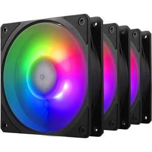 COOLERMASTER MOBIUS 120P MFZ-M2DN-243P2-R1 120mm ARGB Kasa Fan Kiti ARGB Kontrol Üniteli 3-lü paket