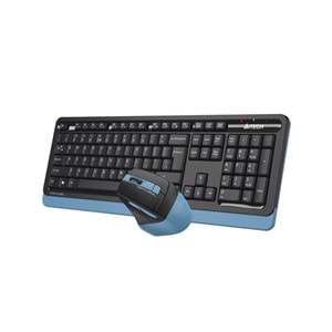 A4 TECH FG1035 Kablosuz Q Trk Optic Mouse Siyah/Mavi Multimedya Klavye - Mouse Set