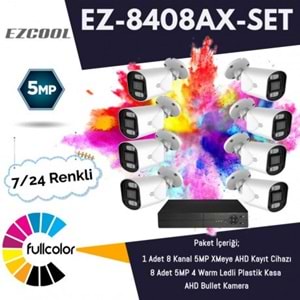 EZCOOL 5MP EZ-8408AX-SET FULLCOLOR AHD KAMERA 8-li paket