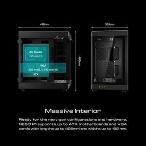 GAMDIAS 850W 80+ BRONZE NESO P1 GAMING MID-TOWER PC KASASI