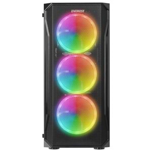 EVEREST 600W X-RACER Gaming Mid-Tower PC Kasası 4X-FANLI