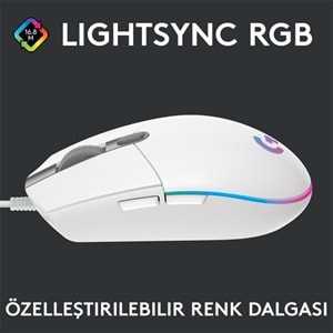 LOGITECH G G102 Lıghtsync Oyuncu Mouse Beyaz 910-005824