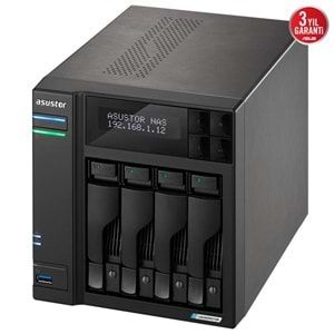 ASUSTOR LOCKERSTOR 4 Gen2 AS6704T-4GB CELERON N5105-4GB RAM-4diskli Nas Server (Disksiz)