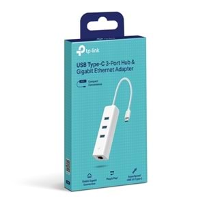 TP-LINK UE330C USB Type-C 3-Port Hub ve Gigabit Ethernet Adaptörü