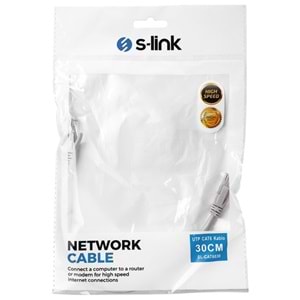 S-link SL-CAT6030 30cm Utp CAT6 Gri Patch Kablo