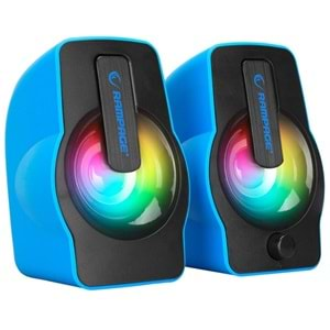 Rampage RMS-G7 FALSETTO 2.0 6 Watt RGB Ledli Mavi Multimedia Gaming USB Speaker