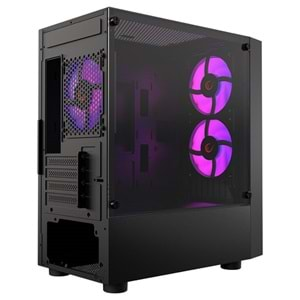 RAMPAGE LYRA Mesh GAMING M-ATX Mid-T PC Kasası Siyah 3X 12cm RGB Fan