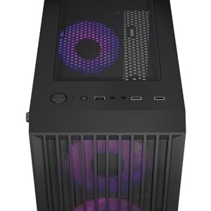 RAMPAGE LYRA Mesh GAMING M-ATX Mid-T PC Kasası Siyah 3X 12cm RGB Fan
