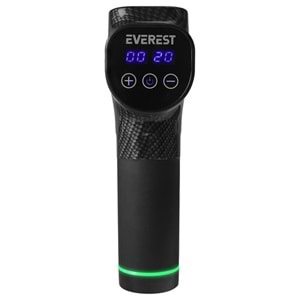Everest EV-MT51 12V Dijital Karbon Fiber/Siyah 2500 mAh Kablosuz Profesyonel Sporcu 30 Kademeli Hız 7 Başlıklı Masaj Tab