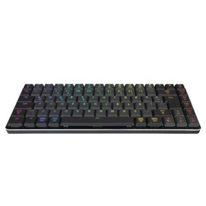 RAMPAGE W-GRANITE Siyah/Gri Low Profile BLUE SWITCH Q RGB Kablosuz+ BT Mekanik Gaming Oyuncu Klavye