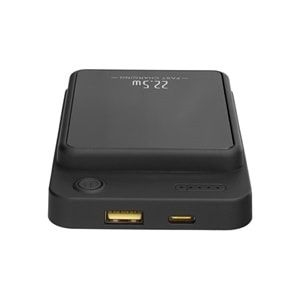 S-LINK M1021 10000mAh Magsafe 15W HSC22.5W+PD20W+QC3.0 Siyah LCD Taşınabilir Şarj Cihazı Powerbank