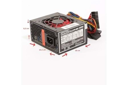 EVEREST 200W EPSM02 8cm Fanlı Micro Power Supply