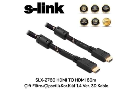S-LINK SLX-2760 60metre HDMI Görüntü Kablosu 1.4v