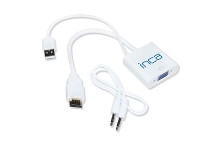 INCA IVTH-01 0.15metre VGA- HDMI Görüntü Adaptörü Beyaz 1080p