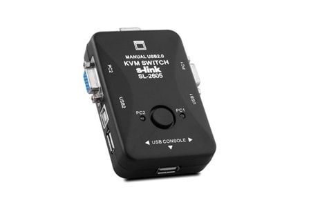 S-LINK 2port USB SL-2605 4x 15pin DSub KVM Switch