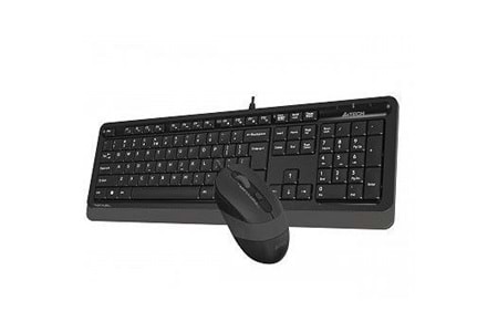 A4 TECH F1010 USB Q Trk Optic Mouse Siyah/Gri Standart Klavye - Mouse Set