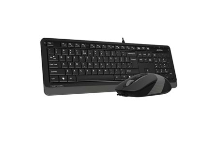 A4 TECH F1010 USB Q Trk Optic Mouse Siyah/Gri Standart Klavye - Mouse Set