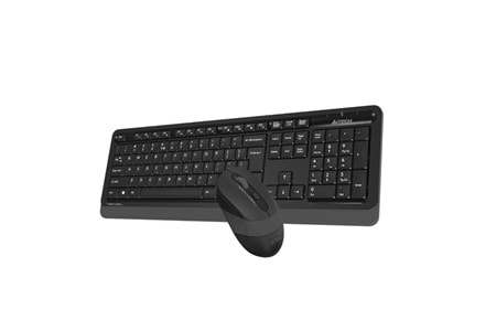 A4 TECH FG1010 Kablosuz Q Trk Optic Mouse Siyah/Gri Multimedya Klavye - Mouse Set