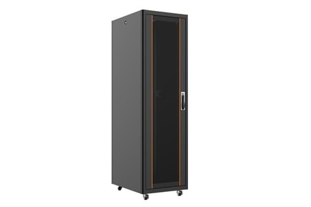 AGER 26U 600x800mm Dikili Tip Siyah Kabinet Agena AG-AN26U6080S1 Cam Kapak 
