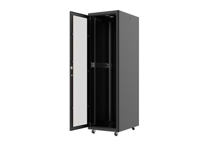 AGER 26U 600x800mm Dikili Tip Siyah Kabinet Agena AG-AN26U6080S1 Cam Kapak 